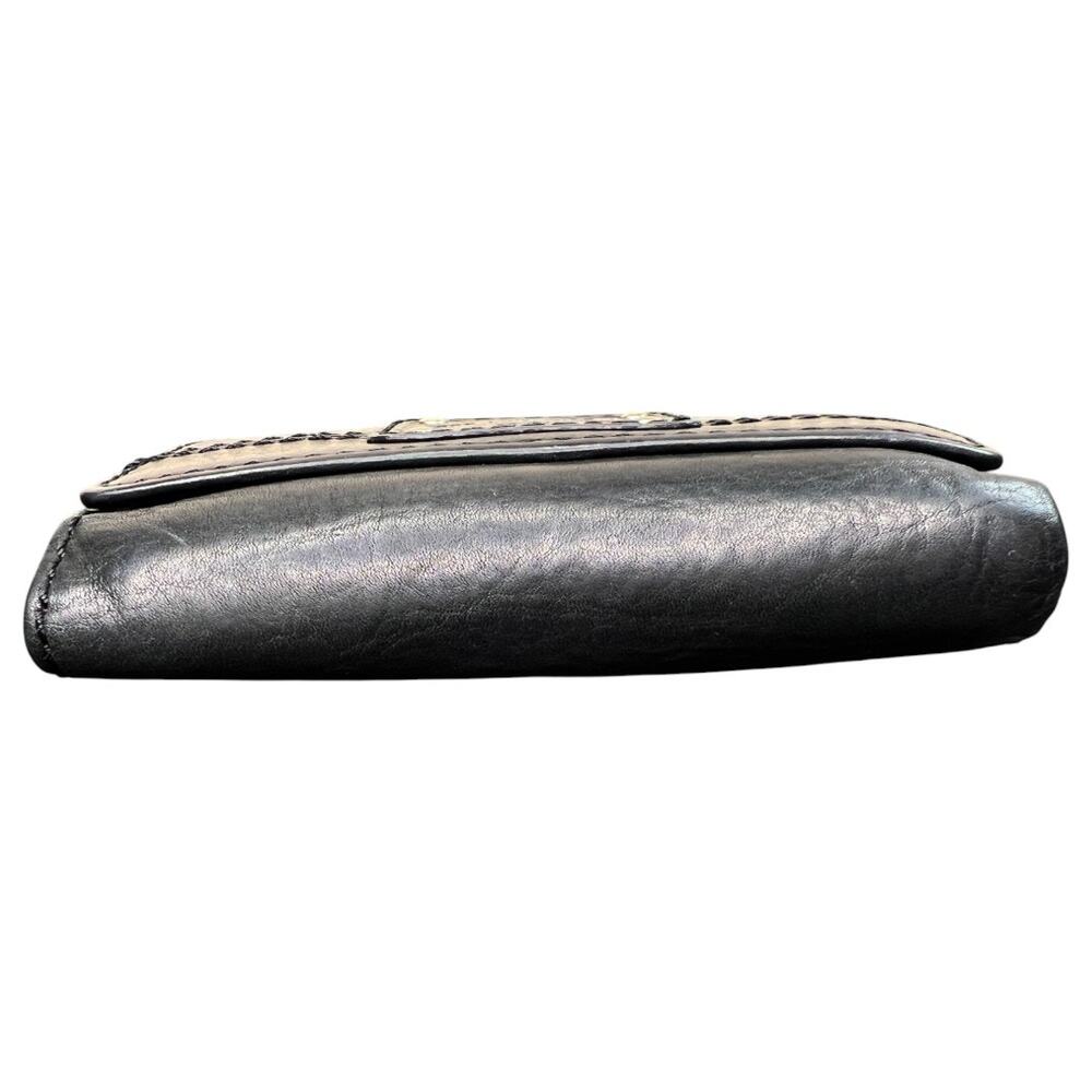 FOSSIL Y2K Long Live Vintage 1954 Trifold Wallet Women's Black Leather 5.5"x4" - Picture 5 of 9